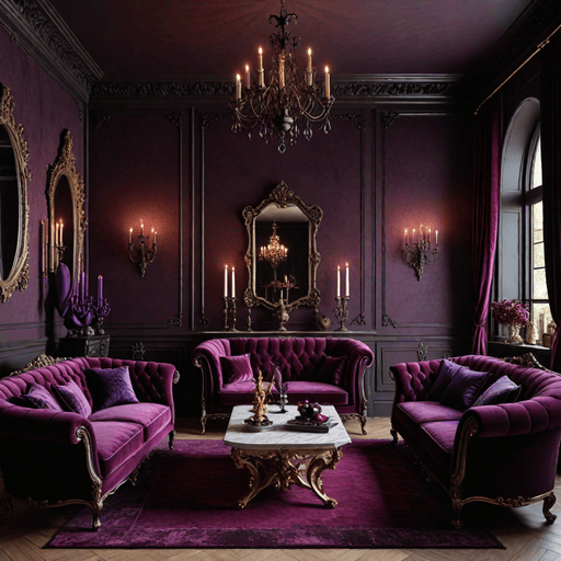 Gothic romantic Bloxburg living room