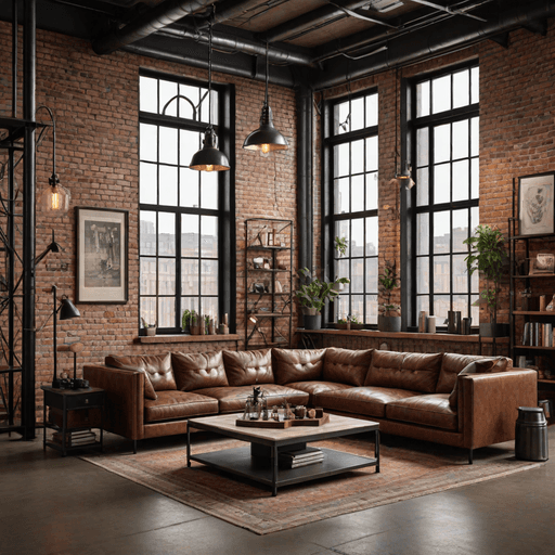 Industrial loft Bloxburg living room