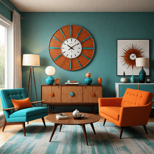 Mid-century modern Bloxburg living room
