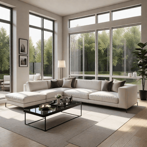 Modern minimalist Bloxburg living room