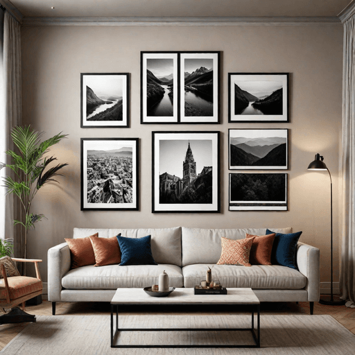 Gallery wall collection in living room