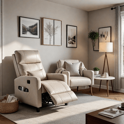 Space-saving recliner in small apartment living room