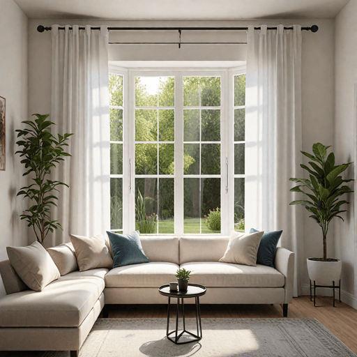 Small reclining loveseat positioned by large window with natural light