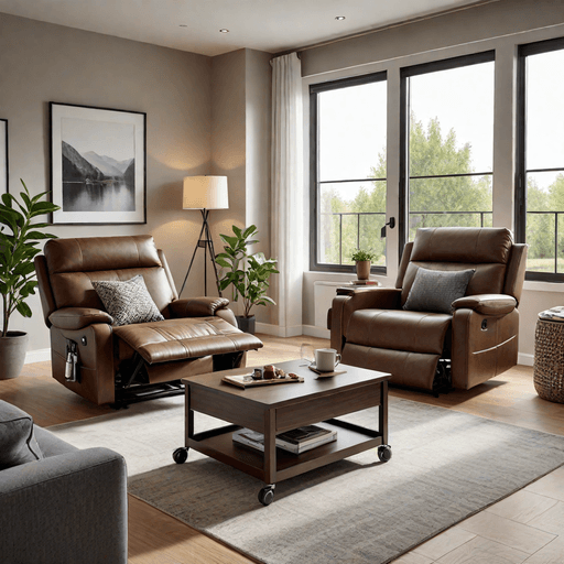 Small living room with recliner and lift-top coffee table combination